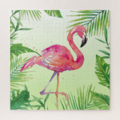 Waterverf handschildpad Flamingo Art Legpuzzel (Verticaal)