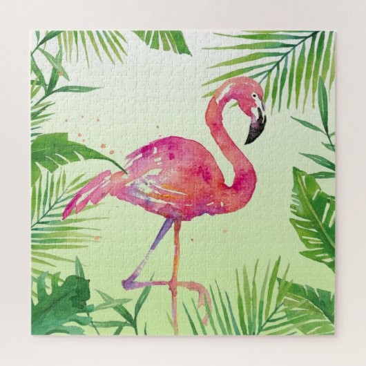Waterverf handschildpad Flamingo Art Legpuzzel (Verticaal)