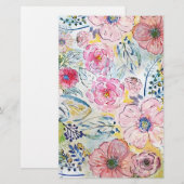 Waterverf handschilfering briefpapier (Voorkant / Achterkant)