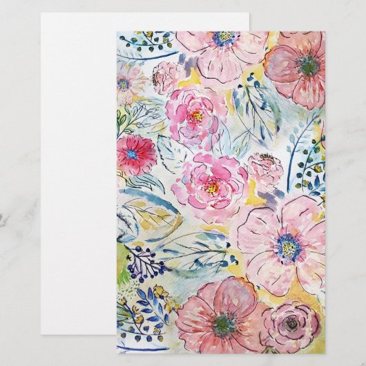 Waterverf handschilfering briefpapier (Voorkant / Achterkant)