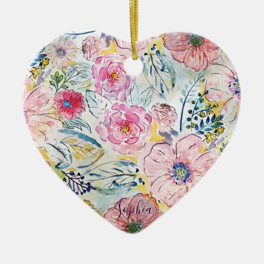 Waterverf handschilfering keramisch ornament (Voorkant)