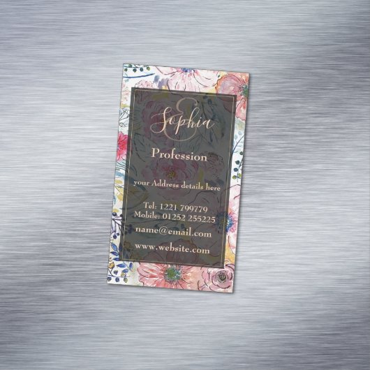 Waterverf handschilfering magnetisch visitekaartje (Voorbeeld)