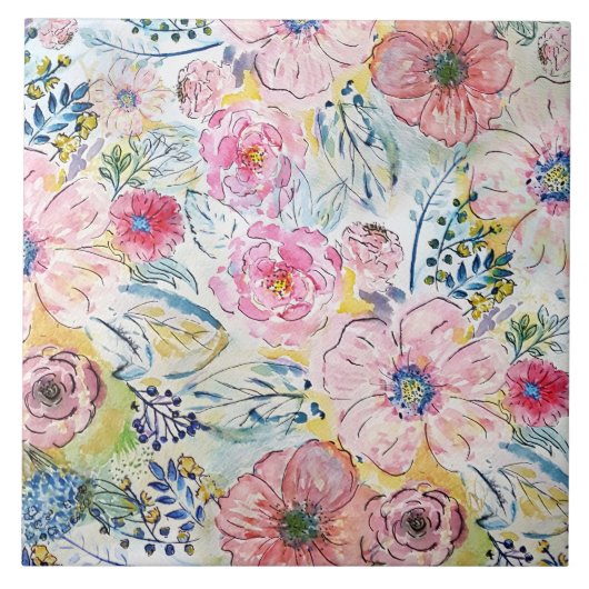 Waterverf handschilfering tegeltje (Voorkant)