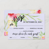 Waterverf handschrift menu Keuze lavender menu (Voorkant / Achterkant)