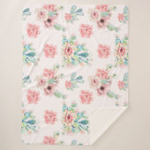 Waterverf Handtekening Exotische cacti set met blo Sherpa Deken (Voorkant)