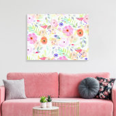  waterverf handverf abstracte florale canvas afdruk (Insitu (Woonkamer))