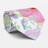  waterverf handverf abstracte florale stropdas (Opgerold)