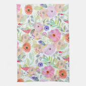  waterverf handverf abstracte florale theedoek (Verticaal)