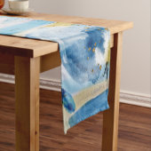 Waterverf handverf abstracte kunst korte tafelloper (Voorbeeld)