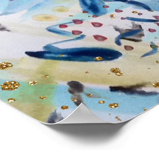 Waterverf handverf abstracte kunst poster (Hoek)