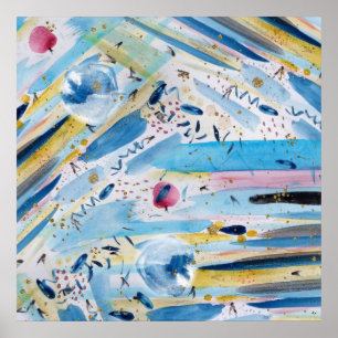 Waterverf handverf abstracte kunst poster