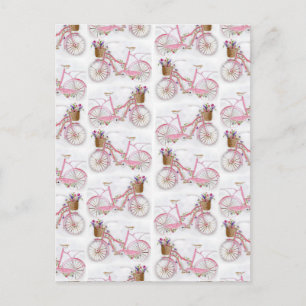  waterverf handverf  fiets briefkaart