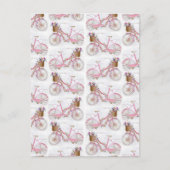  waterverf handverf  fiets briefkaart (Voorkant)