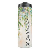 Waterverf hangende bloemen met Rozen Thermosbeker (Voorkant)