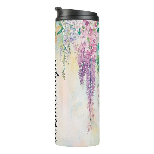 Waterverf hangende bloemen met Rozen Thermosbeker (Geroteerd rechts)