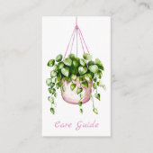 Waterverf hangende Plant Care Guide Informatiekaartje (Voorkant)