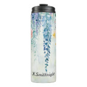 Waterverf hangende Planten met bloemen Thermosbeker (Voorkant)