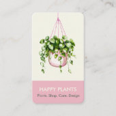 Waterverf Hanging Plant Roze en Crème Visitekaartje (Voorkant)