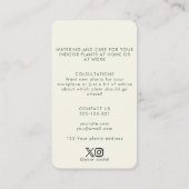 Waterverf Hanging Plant Roze en Crème Visitekaartje (Achterkant)