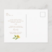 Waterverf Hanging Sunflower Vrijgezellenfeest Invi Uitnodiging Briefkaart (Achterkant)