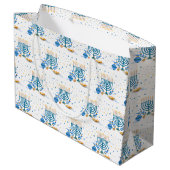 Waterverf Hanukkah Holiday Groot Cadeauzakje (Achterkant Gekanteld)
