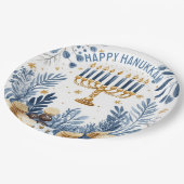 Waterverf Hanukkah-viering Papieren Bordje (Gekanteld)