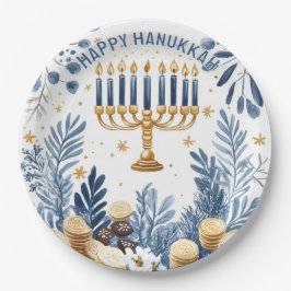 Waterverf Hanukkah-viering Papieren Bordje