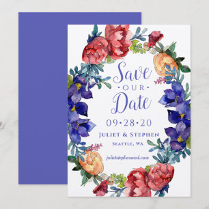 Waterverf Happiness Wedding Save Our Date Kaart