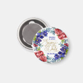 Waterverf Happiness Wedding Save Our Date Magneet (Voorkant / Achterkant)