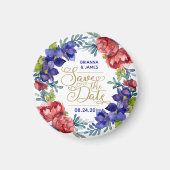 Waterverf Happiness Wedding Save Our Date Magneet (Voorkant)