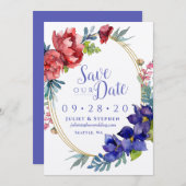 Waterverf Happiness Wedding | Sla onze datum op Kaart (Voorkant / Achterkant)