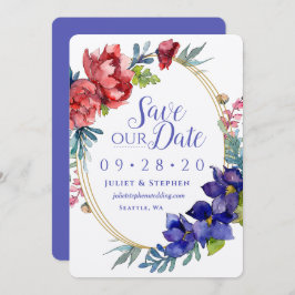 Waterverf Happiness Wedding | Sla onze datum op Kaart