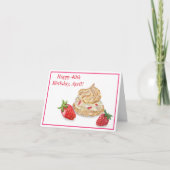 Waterverf Happy 40th Birthday Strawberry Kaart (Voorkant)