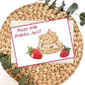 Waterverf Happy 40th Birthday Strawberry Kaart
