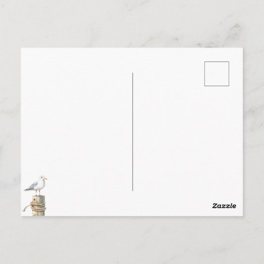 Waterverf Happy 4th of July Beach Patriotic Dog Briefkaart (Achterkant)