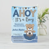 Waterverf Happy Beer Ahoy Het is een Boy Baby show Kaart (Staand voorkant)