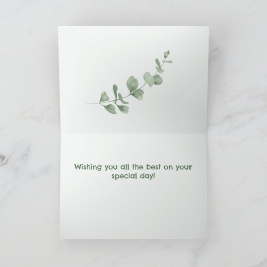 Waterverf Happy Birthday Gevouwen Wenskaart Kaart (Binnen)