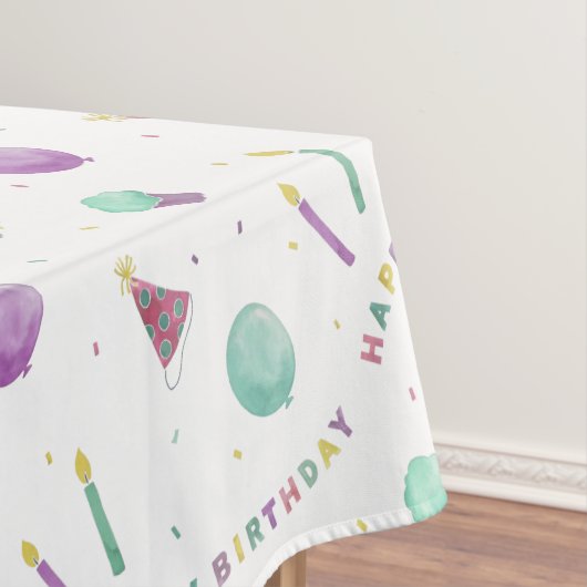 Waterverf Happy Birthday-ontwerp Tafelkleed (Voorbeeld)