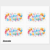 Waterverf Happy Birthday Rechthoekige Sticker (Vel)