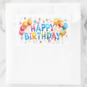 Waterverf Happy Birthday Rechthoekige Sticker (Tas)