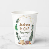 Waterverf Happy Camper 1e verjaardag papieren beke Papieren Bekers (Achterkant)