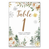 Waterverf Happy Camper 1st Birthday Table Number Kaart (Achterkant)