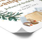 Waterverf Happy Camper 1st Birthday Welkomstteken Poster (Hoek)