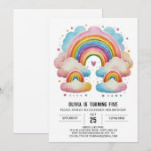 Waterverf Happy Clouds Meisje Birthday Kaart (Voorkant / Achterkant)