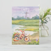 Waterverf Happy Easter Kaart (Staand voorkant)