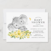 Waterverf Happy Elephant Neutral Baby shower Kaart (Voorkant)