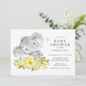 Waterverf Happy Elephant Neutral Baby shower Kaart (Staand voorkant)