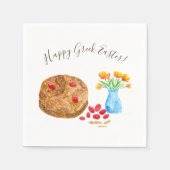 Waterverf Happy Greek Pasen Servet (Voorkant)