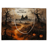 Waterverf Happy Halloween Haunted House Groot Cadeauzakje (Achterkant)
