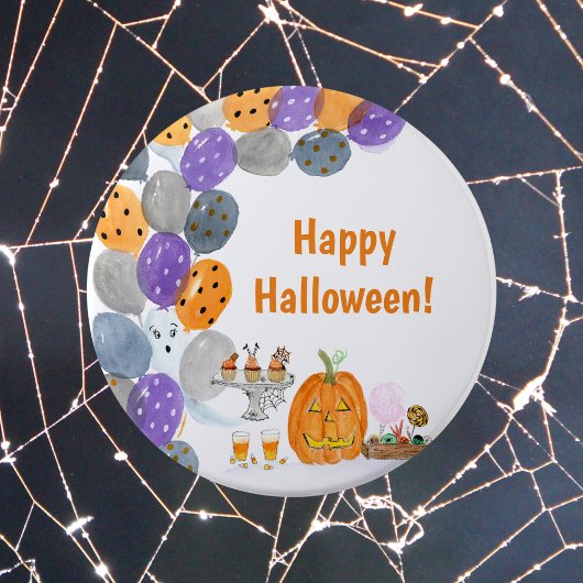 Waterverf Happy Halloween Kostuum Feest Ronde Button 6,0 Cm